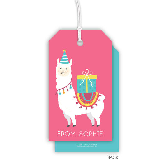 Birthday Llama Hanging Gift Tags